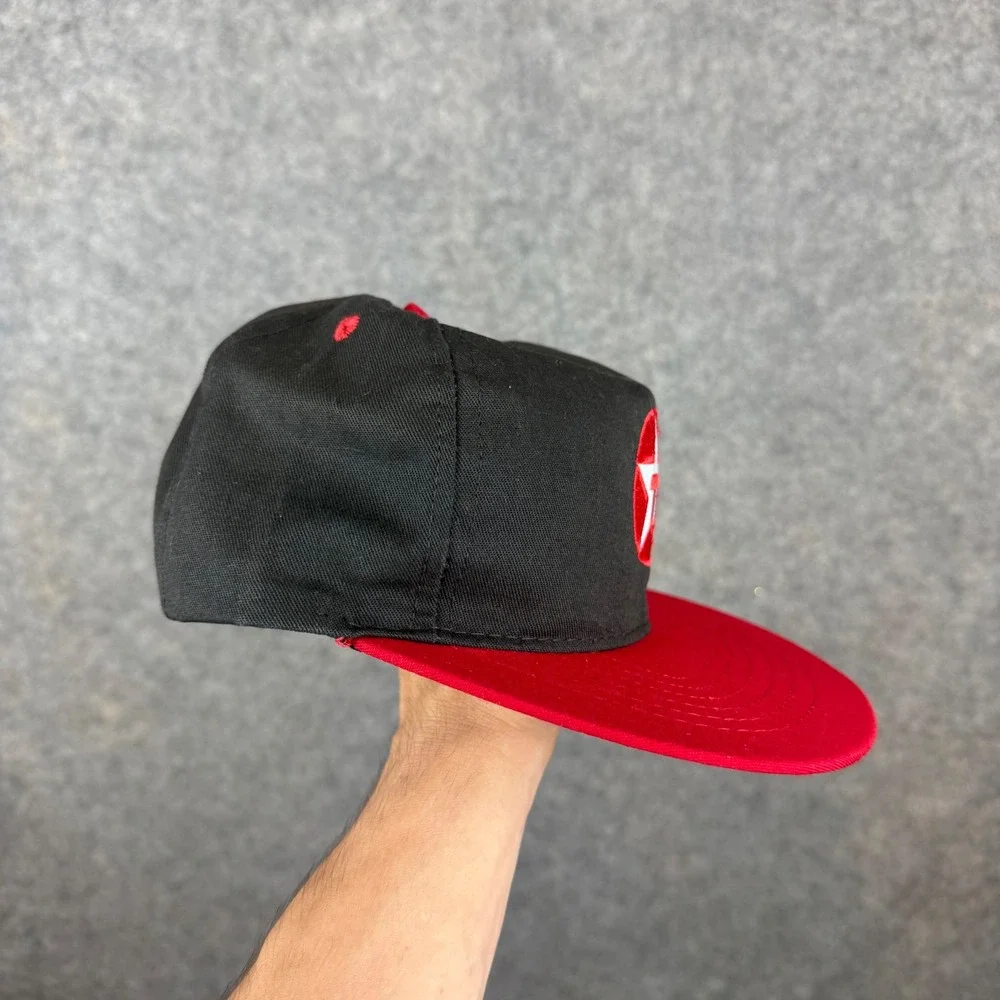 Vintage Texaco Snapback Hat Mens One Size Black Red Swingster USA Made Patch